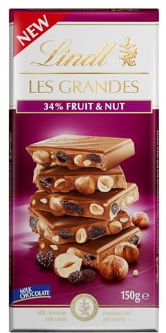 Lindt Les Grandes Milk Chocolate Fruit & Nut Bar 150g