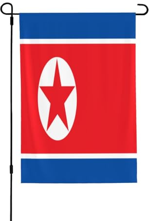 Bandera de Corea del Norte, bandera de jardín de primavera, banderas vibrantes para exteriores, decoración perfecta de primavera al aire libre y decoraciones de patio de Pascua