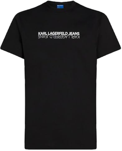KARL LAGERFELD JEANS, Men's, Slim Short Sleeve Reflection Tee, Slim Fit, Black, L