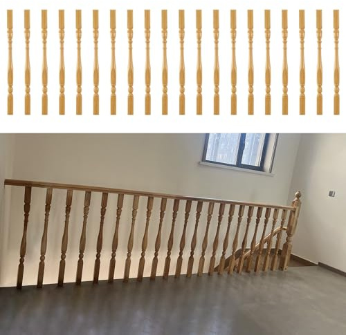 Elegantes barandillas de madera maciza for escaleras: balaustres de 95 y 85 cm for uso en interiores y exteriores.(95cm/37.4in 20 Pack)