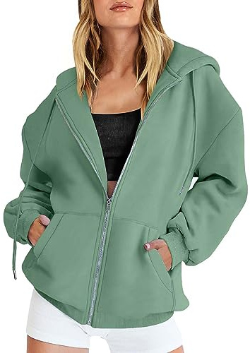 Hoodies for Women Uk, Women's Long Sleeve Sweatshirts Soft Comfortable Casual Hooded Jackets with Pockets Oversized Zip Up Hoodies Ladies Plain Zipper Lightweight Drawstring Cardigans Tops