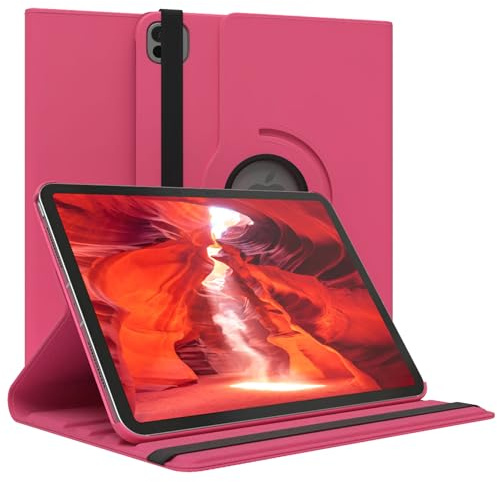 EAZY CASE - Tablet Hülle für iPad iPad Pro 11 (2025) Schutzhülle 11 Zoll Smart Cover Tablet Case Rotationcase zum Aufstellen Klapphülle 360° drehbar mit Standfunktion Tasche Kunstleder Pink