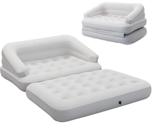 RAPTAVIS Aufblasbares Sofa-Bett, beflockte Couches, Luftmatratze, Doppelgröße