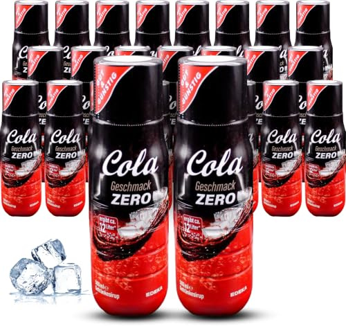Gut & Günstig Cola Zero Sirup, 24 x 500 ml | Zuckerfrei, ergibt bis zu 288 Liter, ideal für Wassersprudler und Leitungswasser, Zuhause und Büro