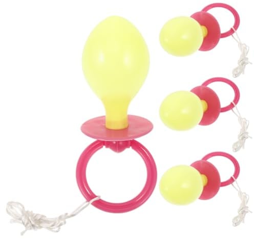 FRCOLOR 4 Pezzi Ciuccio di Rosa per Adulti Accessorio Gigante Plastica Divertente Facile da Pulire, Decorazione Essenziale Halloween per Costume Cosplay per Feste