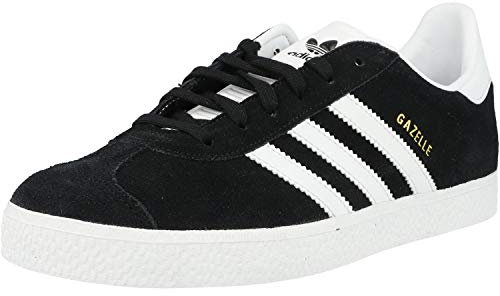 adidas Gazelle J, Sneakers Unisex - Bambini e ragazzi, Nero Core Black White Gold, 38 2/3 EU