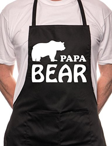 Print4U Lustige Grillschürze mit Papa-Bär-Motiv, Schwarz , Einheitsgröße