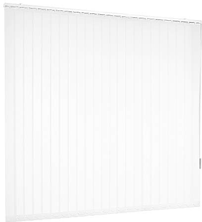 Lamellenvorhang Vertikaljalousie Weiß Lamellen Fenster Rollo Breite 100 bis 250 cm Länge 150 bis 250 cm Vorhang Flächenvorhang Schiebevorhang Streifenvorhang blickdicht halbtransparent (190 x 250 cm)