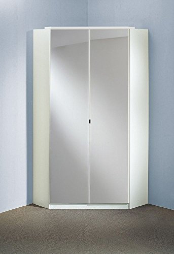 Beauty.Scouts Eck-Kleiderschrank Boca rinco Mirror Spiegelschrank, Hochglanz weiß, 120x120cm