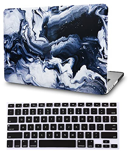 KECC Compatible avec MacBook Pro Retina 15 2012-2015 A1398 Coque de protection en plastique rigide pour clavier (marbre noir gris)