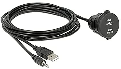 DeLock Kabel USB A + 3, 5mm 4Pin Klinke Stecker Einbaubuchse USB A + 3, 5mm 4Pin