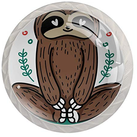 Yoga Faultier Schrank Kommode Schublade Knäufe Glas Pull Griff für Schranktür Kleiderschrank Schrank