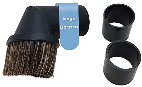 LICHTBLAU Möbelbürste für Staubsauger universal I Staubsaugerbürste passend für Bosch Siemens Miele Samsung und Dyson I Weicher Bürstenaufsatz mit Innendurchmesser 35mm & Adapter Ring 30mm/32mm