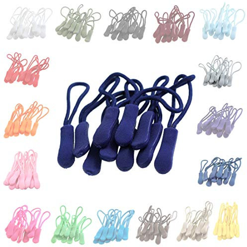 10 Zipper-Schlaufen 70 Farben Reißverschluss-Anhänger Reißverschluss-Verlängerung Pull Anhänger, Farbe:marineblau