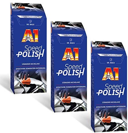 ILODA 3X 500ml Dr. Wack A1 Speed Polish, Autopolitur für alle Lacke mit Carnauba-Wachs für Lack-Versiegelung bis 3 Monate, Politur für Auto, Lackschutz