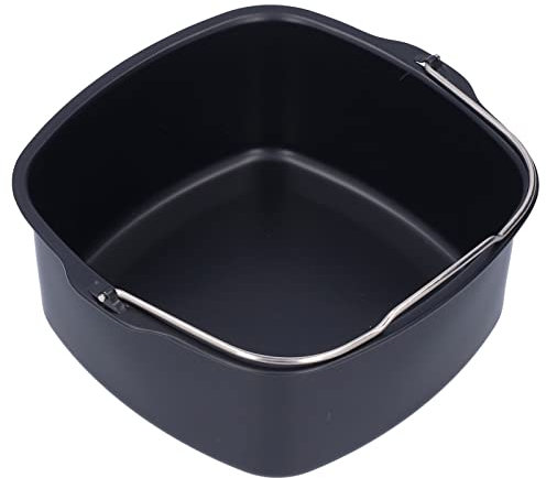 BORDSTRACT Nonstick Cake Barrel for Air Fryers, Round Air Fryer Accessory with Stainless Steel Handle, BPA-Free and Dishwasher Safe, Compatible with HD9925, HD9860, HD9905 and More (14cm)