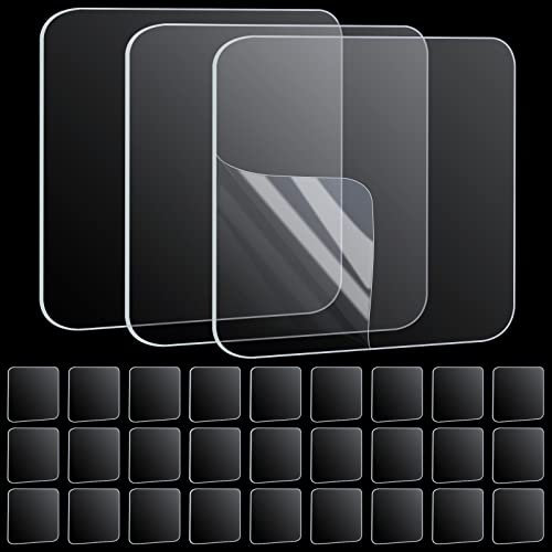 MILEQEE Doppelseitiges Klebeband,30 Stück,6x6cm,starke Pad-Montage,transparente Klebemasse für Auslass,quadratische Form,spurlos entfernbare Nano-Gel-Matte,selbstklebendes Klebeband,60mm……