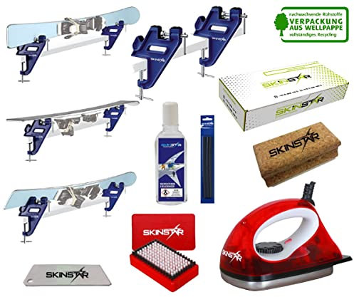 SkinStar Skiwax Set Natural Skiwachs Starter Set Skispanner Belagsausbesserung 8pcs