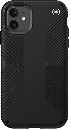 Speck Products Presidio2 Grip Case, Compatible with iPhone 11 & XR, Black/Black/Black/White