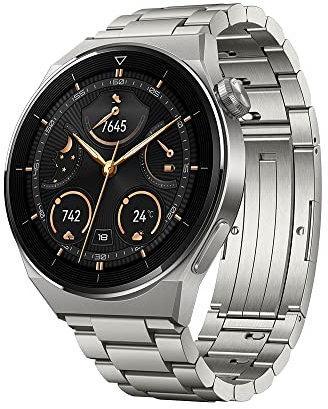 HUAWEI WATCH GT 3 Pro Smartwatch con corpo in titanio e durata della batteria fino a 2 settimane, compatibile con Android e iOS, fitness tracker e monitoraggio della salute, quadrante in zaffiro,