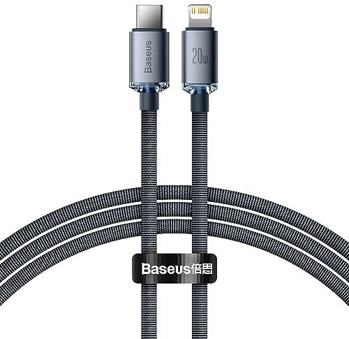 Baseus Cabo Shine Series De Dados De Carregamento Rápido USB Tipo C para Lightning 20W 1,2M Preto