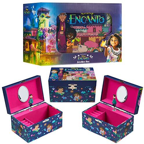 Disney Stitch Schmuckkästchen Mädchen, Musikbox für Ringe Ohrringe Halskette mit Mini Spiegel, Geschenke für Kinder und Teens (Mehrfarbig Encanto)