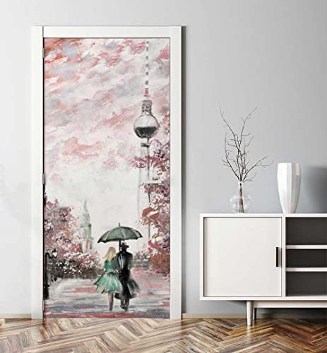 MyMaxxi - Tür bekleben mit Türtapete Türposter Türfolie Selbstklebend 90x200 Berliner Romantik - Tür verschönern Türaufkleber Türklebefolie Stadt Kultur