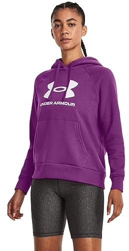 Under Armour Rival Fleece Big Logo Hoodie, Maglia di Tuta Donna, Cassis / / Bianco, M