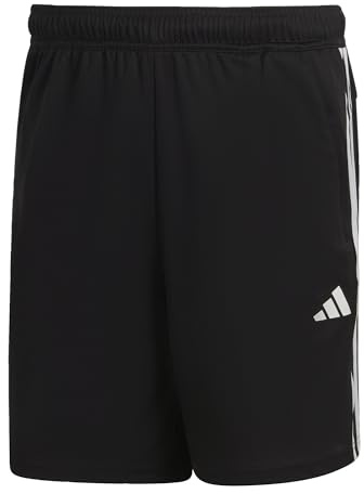 adidas Men's Train Essentials Piqué 3-Stripes Training Shorts, Black/White, S