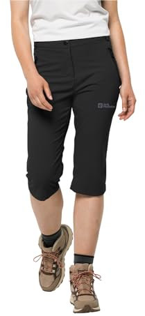 Jack Wolfskin Damen Activate Light 3/4 Pants Wanderhose, Schwarz, 34 EU