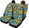 chaqlin Hippie Daisy Auto Sitzbezüge Full Set mit Front Rear Split Bank Sitzschutz für Damen Mädchen Mode Sitzbezüge für Autos,4 Pcs Bunte Daisy Auto Innenraum Zubehör