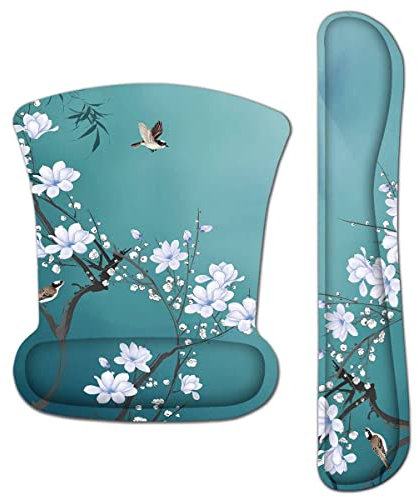 AOKSUNOVA Tapis de souris ergonomique avec coussin en gel - Ensemble clavier et repose-poignet
