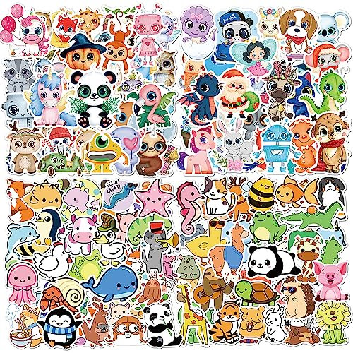 AIRNOGO Animal Stickers 200 Pcs Kawaii Cute Animal Sticker Pack, Waterproof Vinyl Stickers, Stickers for Laptop Phone Macbook Scooter Scrapbook Journal Skateboard Suitcase Guitar Mug Planner Book etc