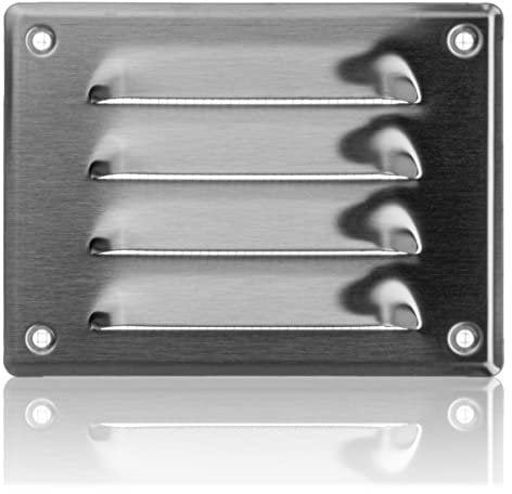 140x105mm Edelstahl Lüftungsgitter mit Insektenschutz - Metall Abluftgitter - Abluft Zuluft Gitter