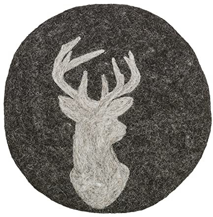 Untersetzer Lana Hirsch Topfuntersetzer Filz handgefertigt Schwarz cilio