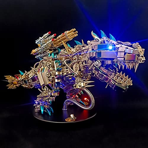 Metalkitor 3D Metal Puzzle for Adults, Tyrannosaurus Rex Model Kit Jigsaw- Steampunk DIY Ornament - Assembly Dinosaur Crafts Brain Teaser - Perfect Room Decor and Gift Choice