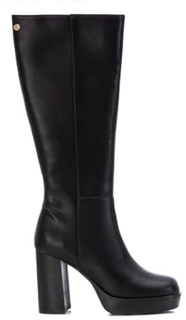 XTI - Stivale da donna con chiusura lampo, colore: nero, taglia: 37, Nero , 36 EU