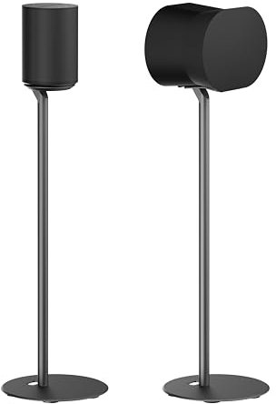 ynVISION.DESIGN Fixed Height Floor Stand Compatible with SONOS Era 100 and Era 300 - Black 2 Pack (Pair)