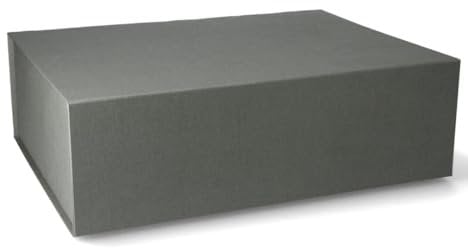 ideas in boxes Premium Geschenkbox mit Deckel, faltbar, Geschenkkarton, Magnetbox, Geschenkverpackung für Weihnachten & Geburtstag, Magnetfaltbox, Grau, 44x30x12cm