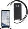 MBSLFY Silikon Handykette für Samsung Galaxy S8 Hülle mit Band,Silikon Necklace Handyhülle mit Abnehmbar Kordel zum Umhängen Stossfest Bumper Handy Schutzhülle für Samsung Galaxy S8, Schwarz