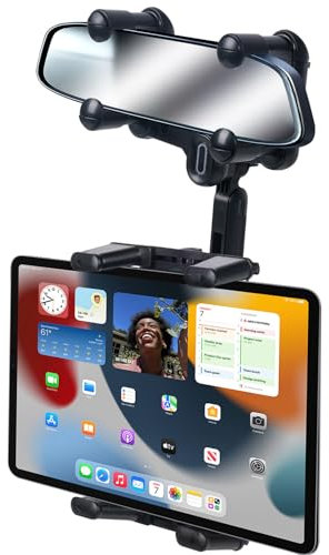 kelofam Handyhalterung für Auto, Auto-Rückspiegel-Handyhalterung, multifunktional, um 360° drehbar und einziehbar, Tablet-Halterung für Auto, geeignet für iPhone, iPad, Samsung Z Fold 7, 6, 5, alle