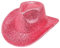 1 Stück Western Cowboyhut mit Pailletten Unisex Glitzer Kappe Bühnenpartyhut Vintage Breiter Krempe Jazzhut Partyhut für Abschlussball Bühnenperformance Disko Maskerade Festival,Pink