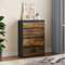 YITAHOME Kommode aus Holz, Kommode Schlafzimmer, zeitgenössische 4 Schubladen, Schlafzimmermöbel, Schlafzimmeraufbewahrungseinheit, Schiebeschubladen, 92 x 33 x 60 cm (Schwarz Rustikales Braun)
