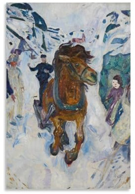 Edvard Munch Poster, Galoppierendes Pferd, Gemälde, Poster (1), Bilddruck, Leinwand, Poster, Wandfarbe, Kunstposter, Dekor, moderne Wohnkunstwerke, 40 x 60 cm