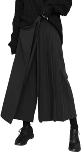 Skateboard Frog Goth Emo Alt Asymmetrischer Short Rock Damen Skirt Skorts | Damen Y2K Gothic Harajuku Streetwear Baggy Culotte Hose elastischer Bund asymmetrische Falten 7/8 Länge Hip Hop Schwarz