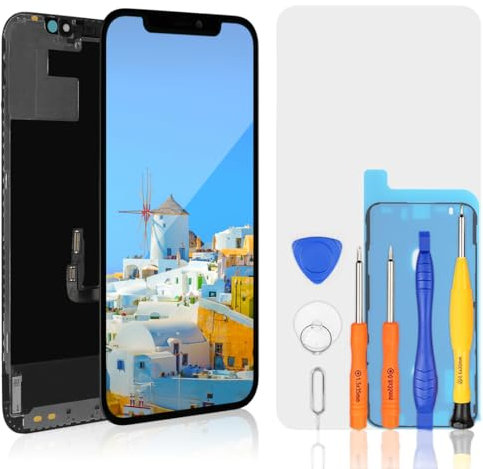 bokman für iPhone 12/iPhone 12 Pro Display LCD-Bildschirm Reparaturset Schwarz, Passendes Profi-Werkzeugset enthalten