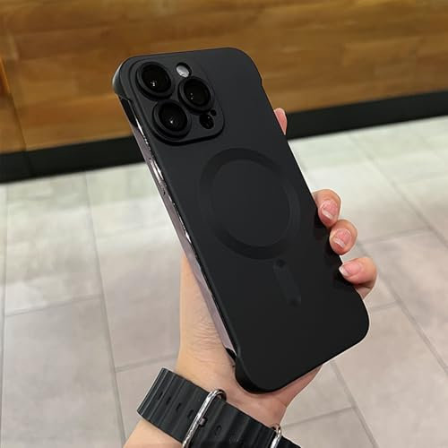 VIUXL Frameless Matte Ultra Thin Magnetic Case, Ultra Thin Hard Pc Magnetic Frameless Phone Case for iPhone 16 Pro Max/16 Pro/16 Plus/16 (for iPhone 16Pro,Black)