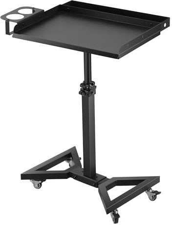 POARMEEY Tattoo Tray Cart Salon Tray with Wheels Rolling Tray Table Station Adjustable Height for Tattoo studio Salon Medical
