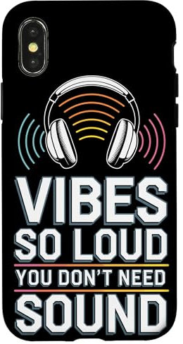 Carcasa para iPhone X/XS Silent Disco Party Auriculares inalámbricos Dance Vibes Tee