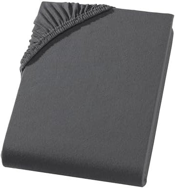 Spannbettlaken 180x200-200x220 cm für Wasserbetten & Boxspringbetten – Jersey 100% Baumwolle für Matratzen bis 32 cm Höhe, Bettlaken in Übergröße, Anthrazit